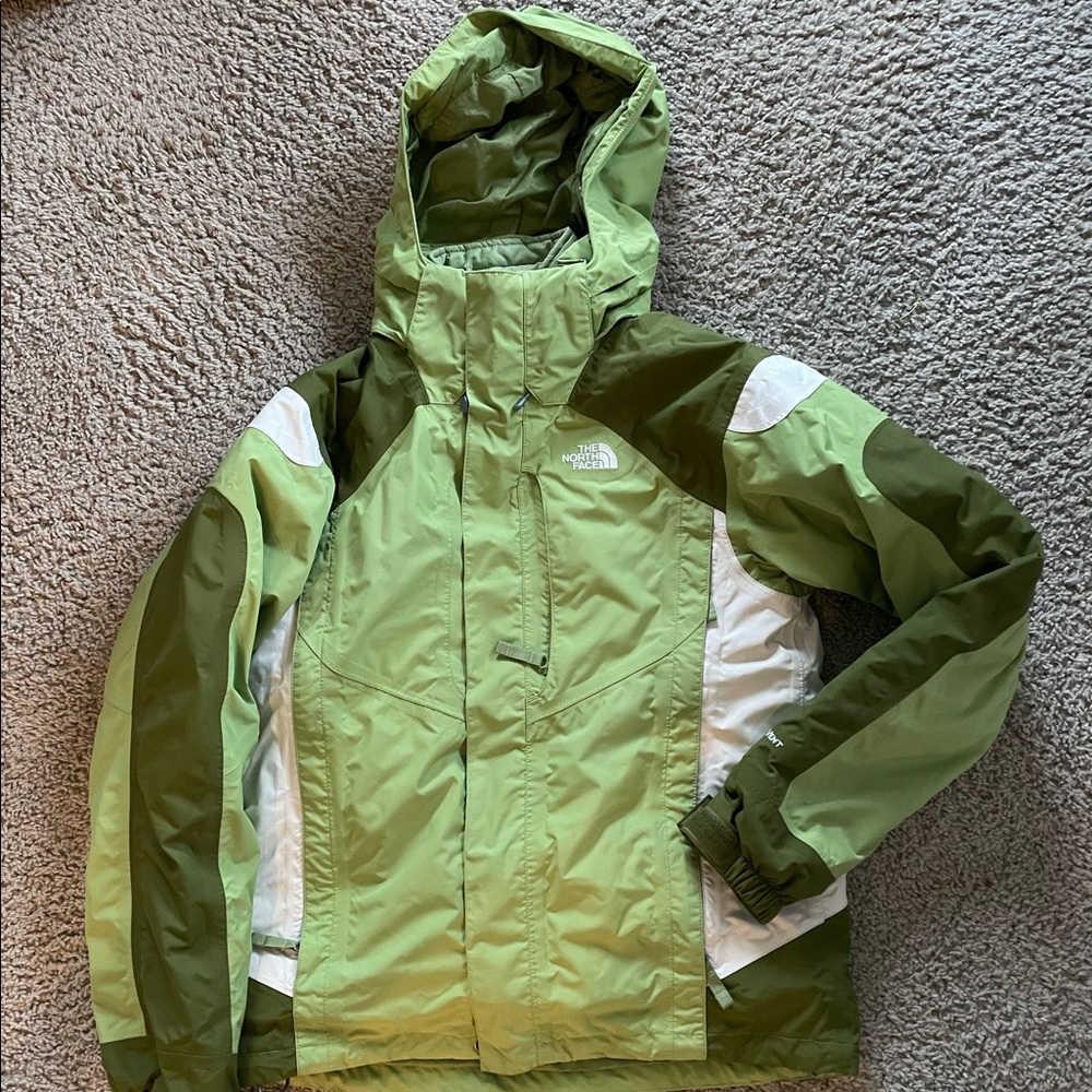 The North Face 2 in 1 Waterproof Women’s Small Green & White Ski/Snow Jacket